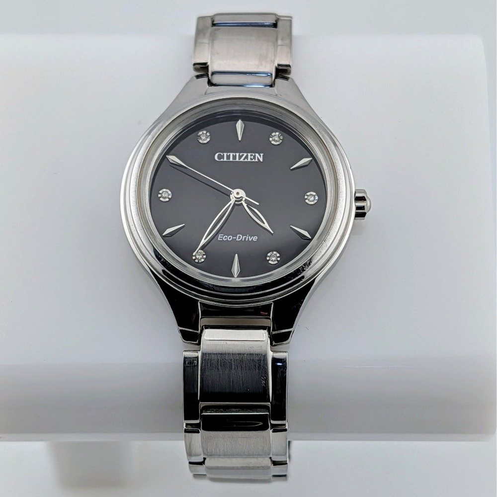 Citizen Corso Eco-Drive J730-S115566 Diamond Markers Black Dial Women's Watch 6"